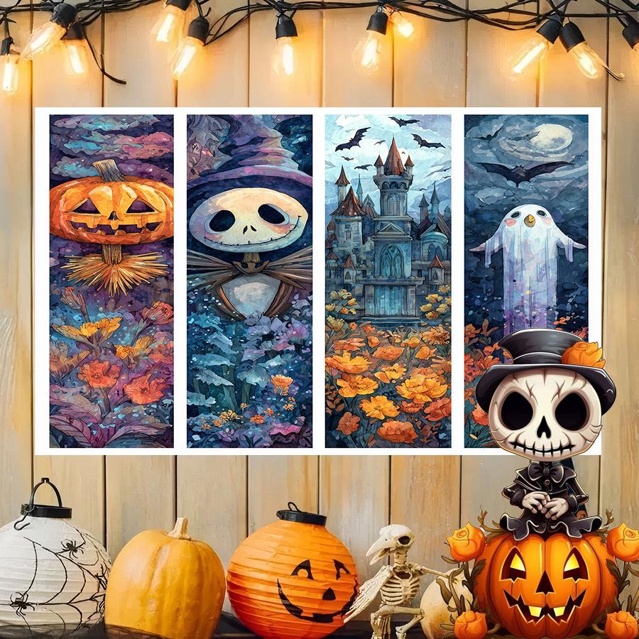 Spooky Floral Ghost Tapestry Background Cloth Hanging Cloth Bedroom Bedside Decorative Wall Cloth Rental Dormitory Tapestry