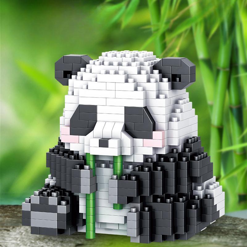 Panda Building Blocks Creative Educational Toys for Children Small Particle Toy Building Blocks Set Panda Building Blocks Building Gifts