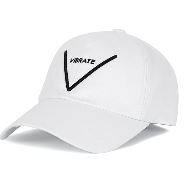 VIBRATE V Logo Ball Cap (White)
