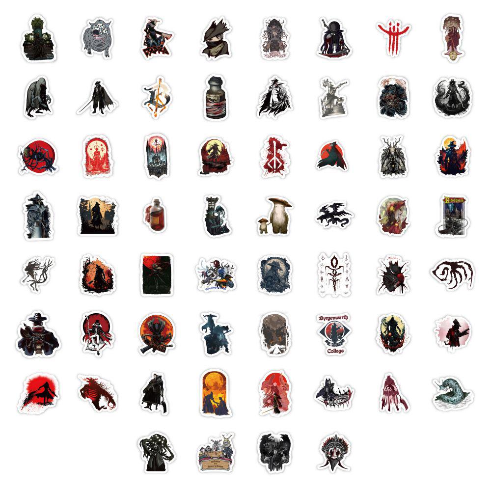 60 Kreative Anime Bloodborne Sticker für Handyhüllen, Laptops und Journals