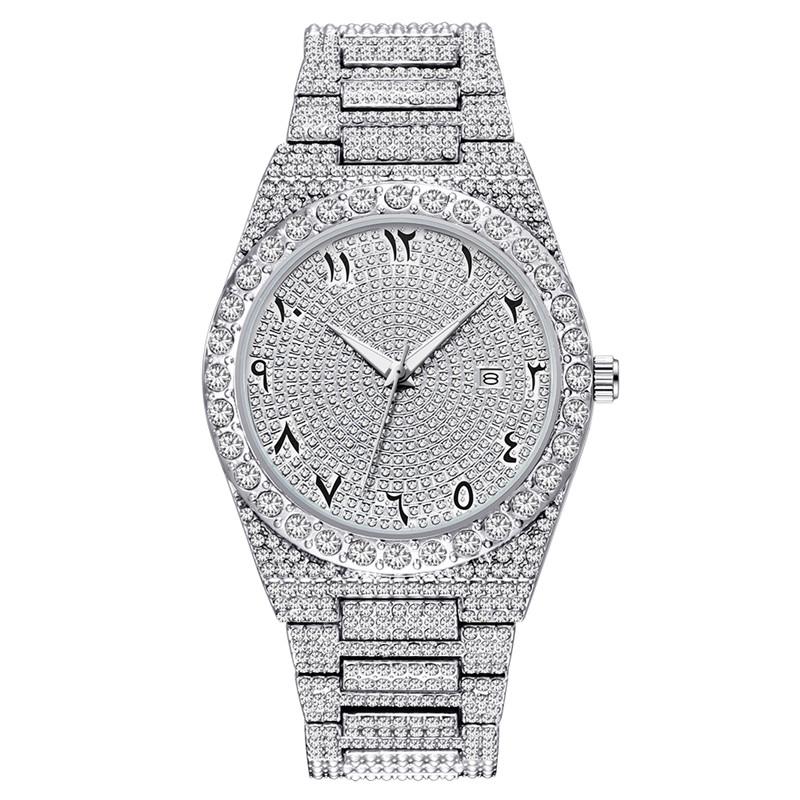 Reloj Hombre Genuine Big Brand Men Watches Casual Alloy Band Diamond Luxury Date Gifts Vintage Watch Montres De Marque De Luxe