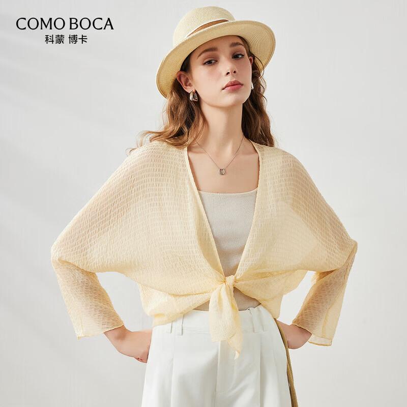 

KEMONBOCA Spring Summer Mulberry Silk Loose Thin Textured Long-sleeve Cardigan L
