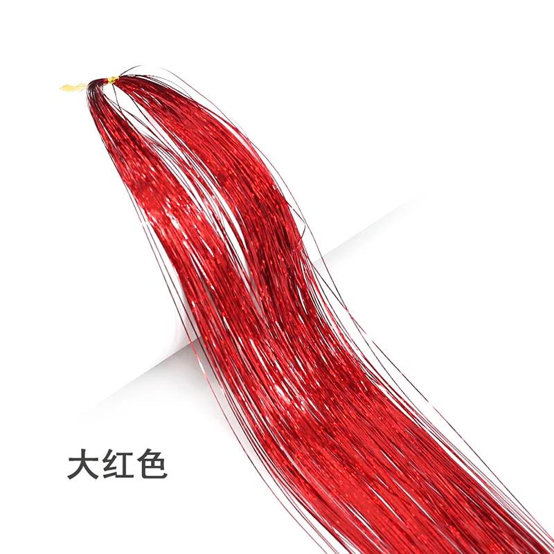 Shiny Sparkle Hair Tinsel Kit Rainbow Women Colorful Glitter Bling Hair Extension Twinkle Hair Dazzles Accessories for Braiding