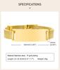 Personalized ID Bracelet for Women Men, Adjustable Chain Link, Milanese Watch Strap Stainless Steel Gold Plated