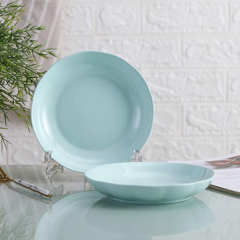 Haoya Nordic Celadon Ceramic 7.5-inch Deep Rice Plates (2-pack)