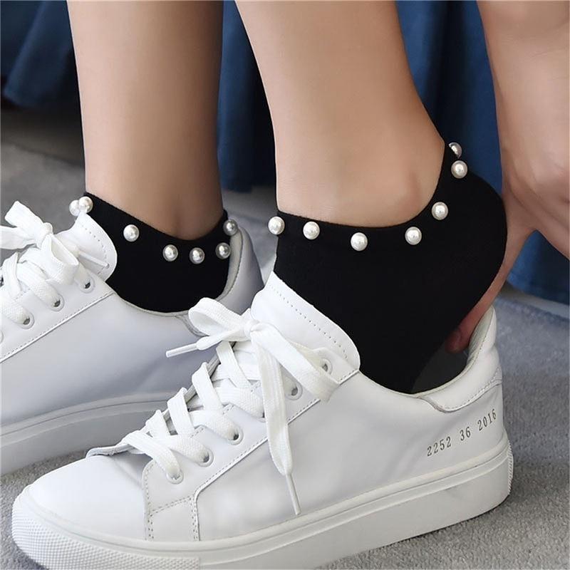 Casual Ladies Girl Short Socks Lovely Fake Pearl Socks Candy Color WomenS Cotton Socks Casual Ladies Girl Short Socks Lovely Fake Pearl Socks Candy Color WomenS Cotton Socks