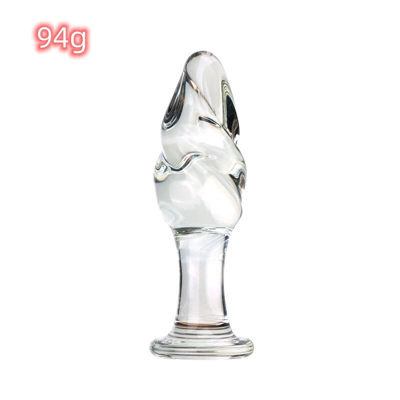 VaHppy Glass Anal Plugs Sex Toys For Gay Girl Backdoor Masturbator Spiral Twisted Threaded Transparent Adult Products SM BDSM