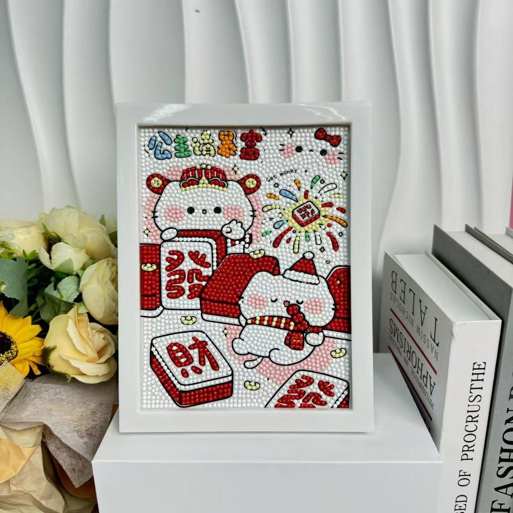 Children'S Diamond Painting Framed Handmade Diy Material Bag Sanrio Diamond Paste Painting Concentration Toy