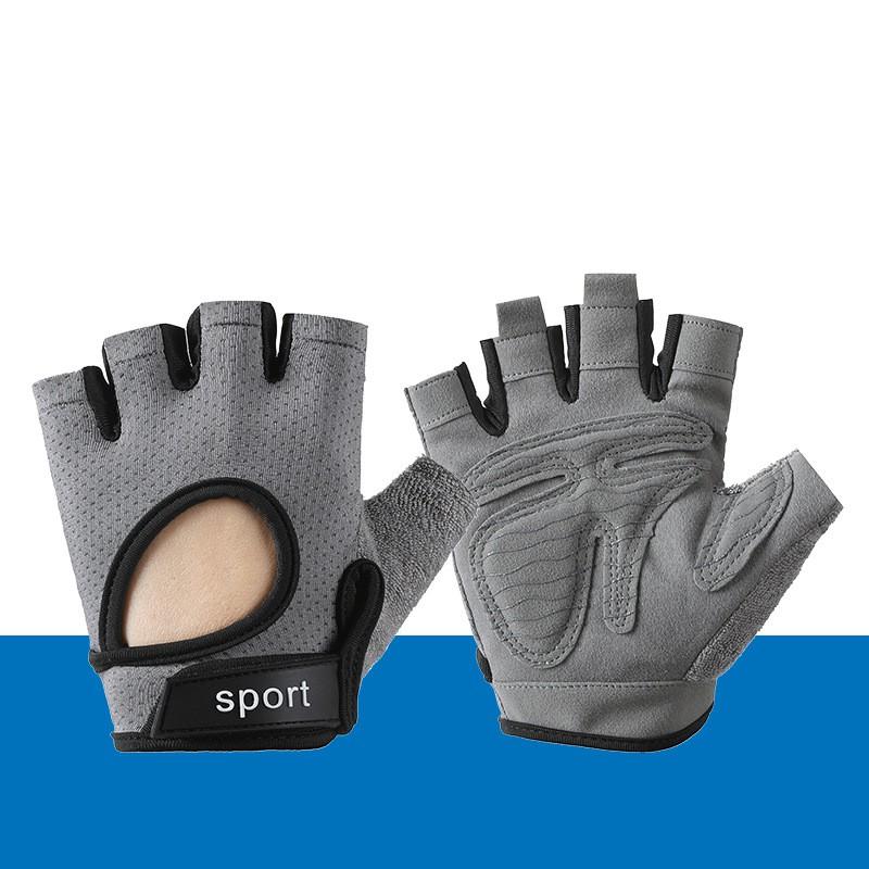 Unisex Half-Finger Gym Gloves Weight Training Pull-Up Bar Cycling Breathable Anti-Slip Wear-Resistant Quick-Dry Nylon
