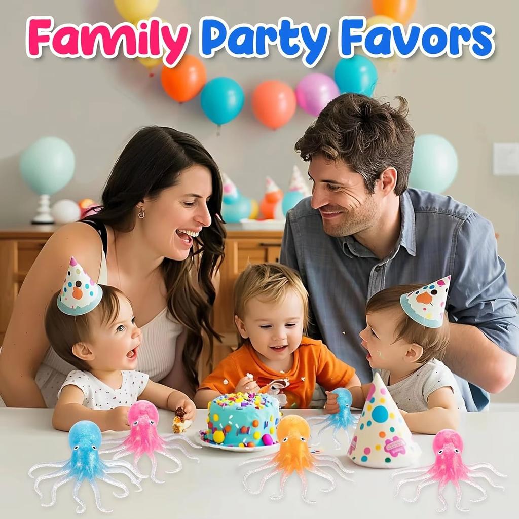 Octopus Stress Balls for Kids Adults Squeeze Balls Sensory Fidget Toy Squishy Toys Classroom Prizes Party Favors for Toddlers