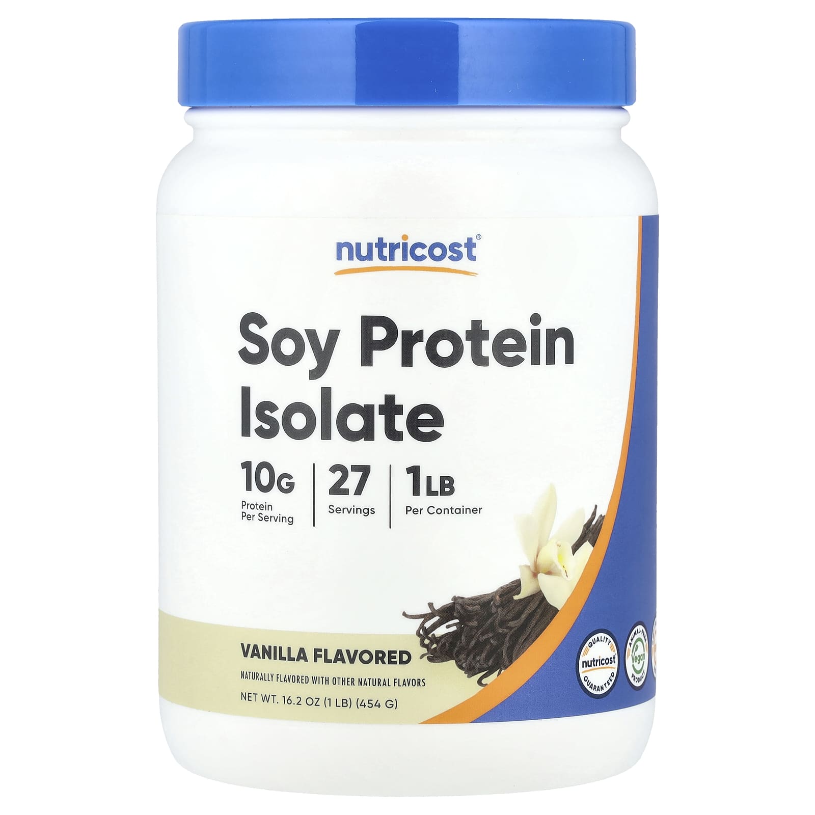 

Nutricost, Soy Protein Isolate, Vanilla, 1 lb (454 g)