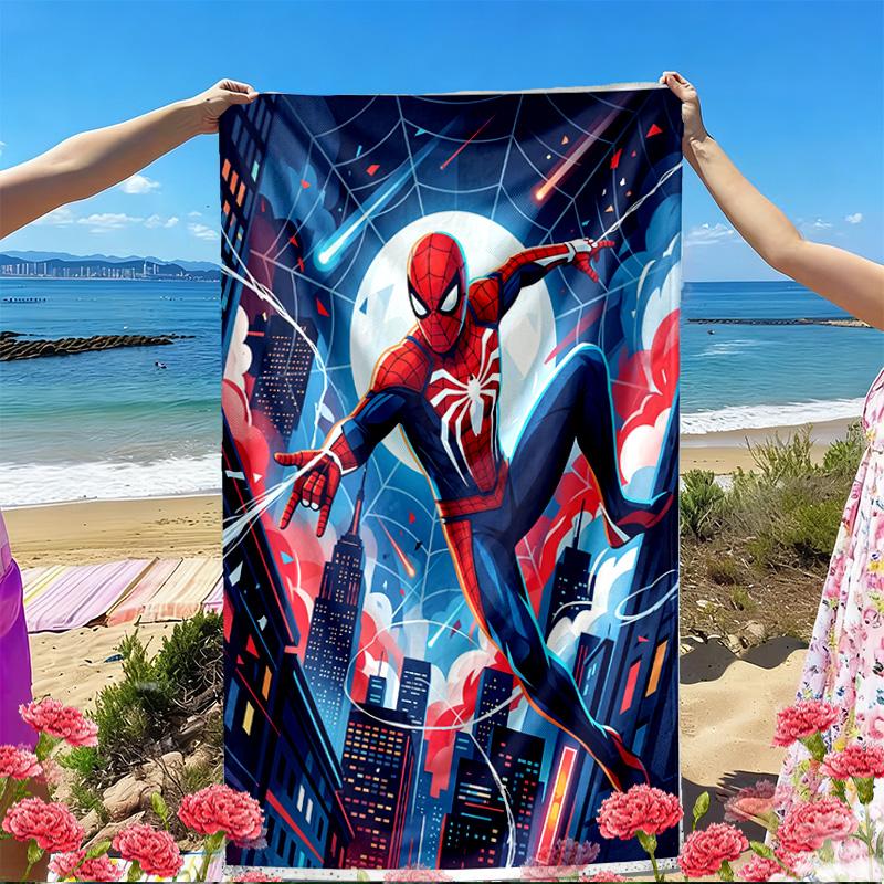 SpiderMan Print Beach Towel, Versatile Lightweight Absorbent Beach Towel for Pool Surf Yoga Bathroom, Perfect Birthday Holiday Gift