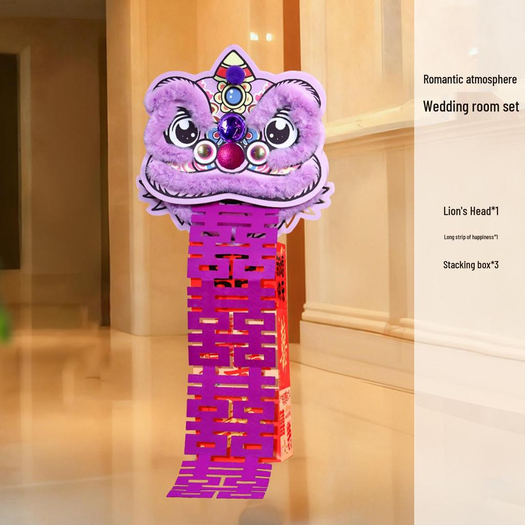 Wedding Decoration Set: Bride’s Bedroom, Living Room & Photography Props with Origami Lion Ornaments