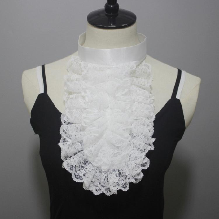Ruffle Lace Jabot False Collar Steampunk Victorians Colonial Neck Collar Necktie