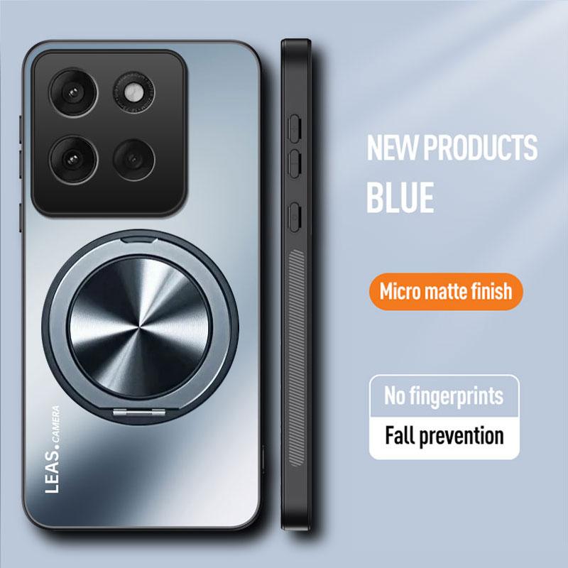 

Магнитный чехол для Motorola Moto G56 G86 Power G96 Матовый Противоударный 360° Вращающийся Держатель-Кольцо Жесткий Чехол для Moto G86 G56 Funda Motorola Moto G86 синий