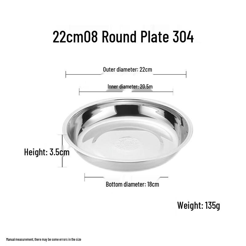 304 Stainless Steel Round Dinner Plates
