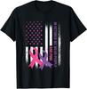 NEW LIMITED! American Flag Breast Cancer and Domestic Violence Tee - MADE IN USA