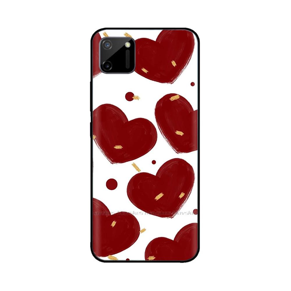 For Oppo Realme C11 RMX2185 Case Cover For Realme C11 2021 RMX3231 Flowers Soft Liquid Silicone Phone Shell for RealmeC11 Coque