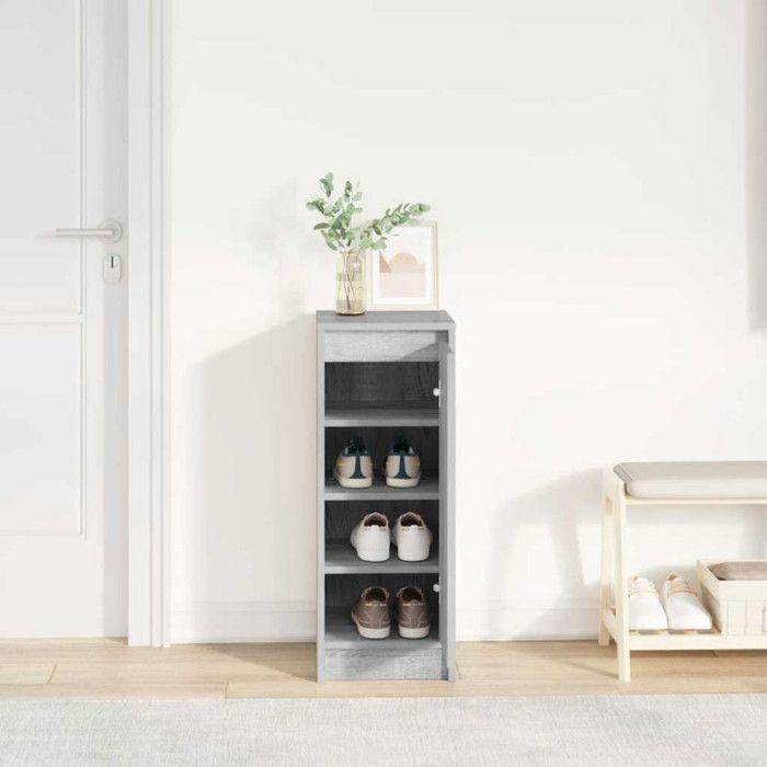 Armoire à chaussures sonoma gris 29,5x34x76 cm bois ingénierie