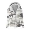 Women's Winter Camouflage Print Casual Fashion Plush Hooded Zipper Sweater Jacket