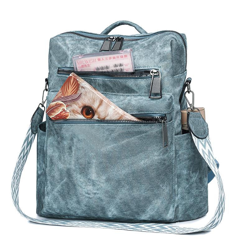 Vintage Soft Leather Backpack Women's Large Capacity Multi-use Shoulder Bag