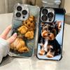 Yorkshire Terrier Dog Plating Phone Case For Iphone 16 17 Pro Max Air 16E 14 15 Plus 12 13 Mini Anti-Fall Airabag Cover