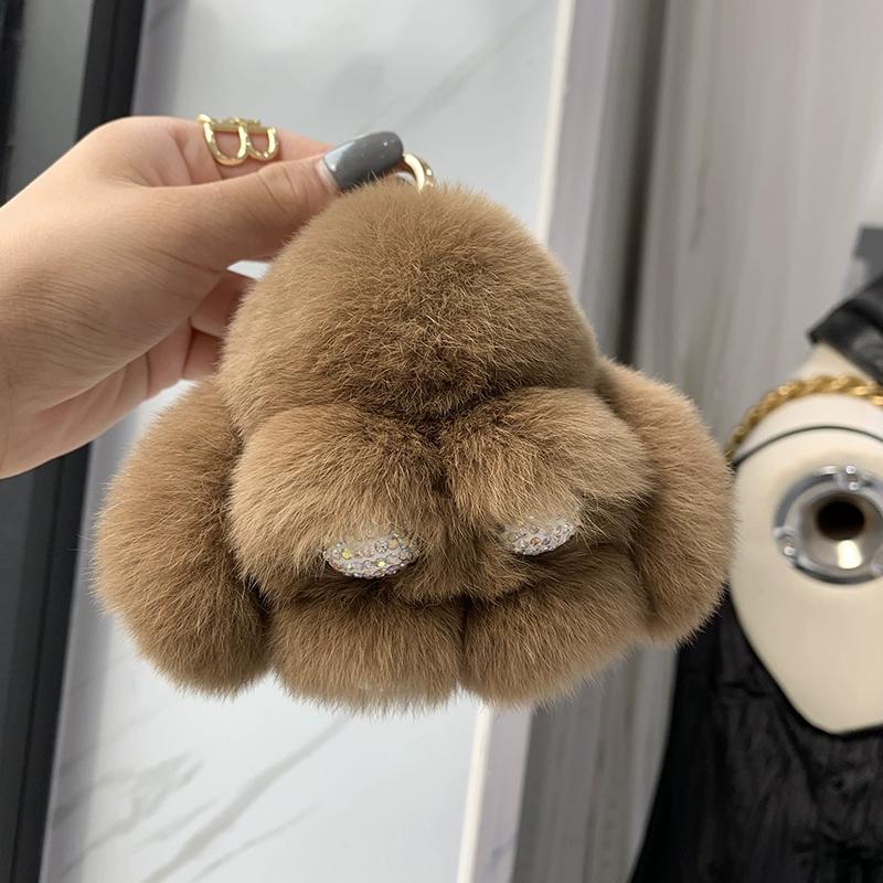 

Кулон из меха кролика рекс, милый мертвый кулон в виде кролика, подвеска для сумки, брелок для автомобиля