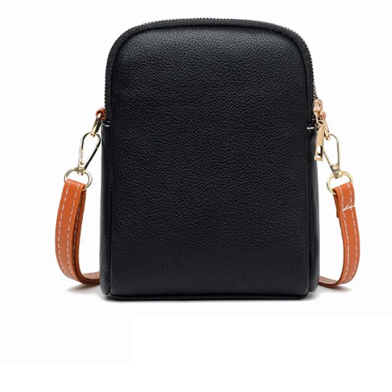 Pu Leather Shoulder Satchel For Lady Soild Color Compact Phone Purse And Handbag Women Luxury Design Crossbody Bags