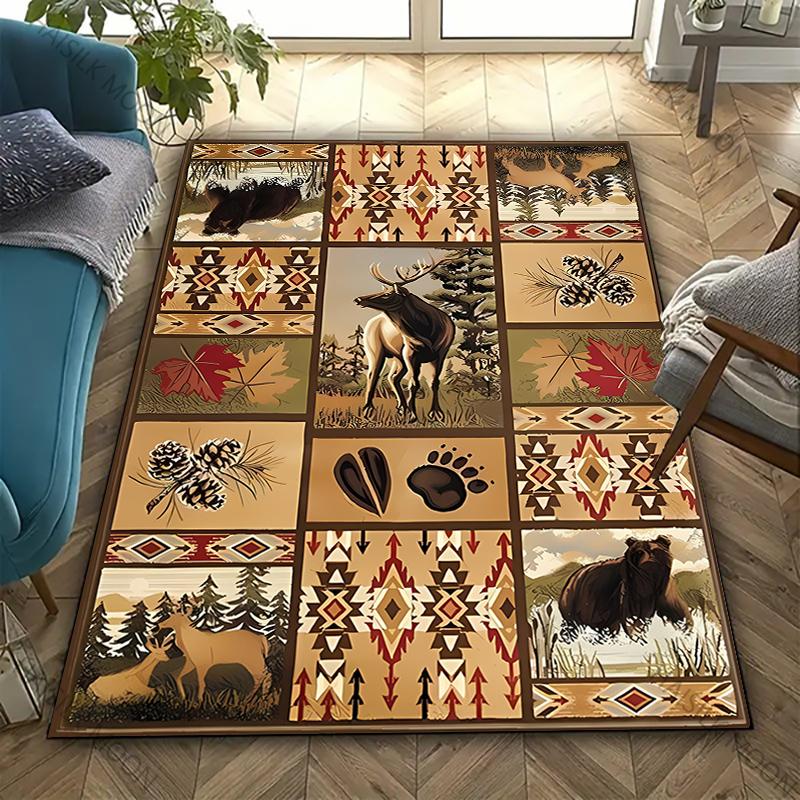 

Американский Кантри Винтажный Стиль Арт Ковер Гостиная Спальня Диван Большой Площади Декоративный Коврик Детская Игровая Мягкие Нескользящие Ковры Подарок 40x60cm (16x24in)