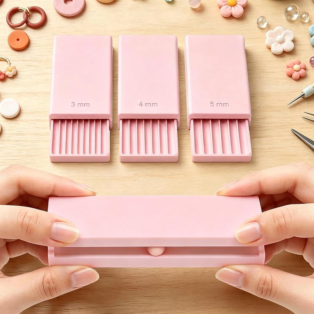 4pcs/set 3D Pink Print Clay Ball Maker Tools for Nail Art Polymer Clay Roller 2mm 3mm 4mm 5mm Sphere Shaper Roller Nail Tools