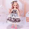 Mini muñeca articulada móvil de 30CM para niñas, juguete 3D con ojos grandes, trajes completos de princesa, colección de vestidos, regalo para niños