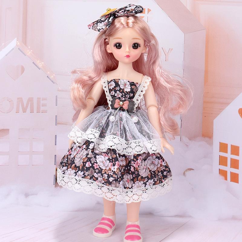 

30 см міні рухома 20 шарнірних ляльок дівчаток іграшка 3D великі очі BJD принцеса повний одяг сукні колекція дитячі ляльки подарунок B