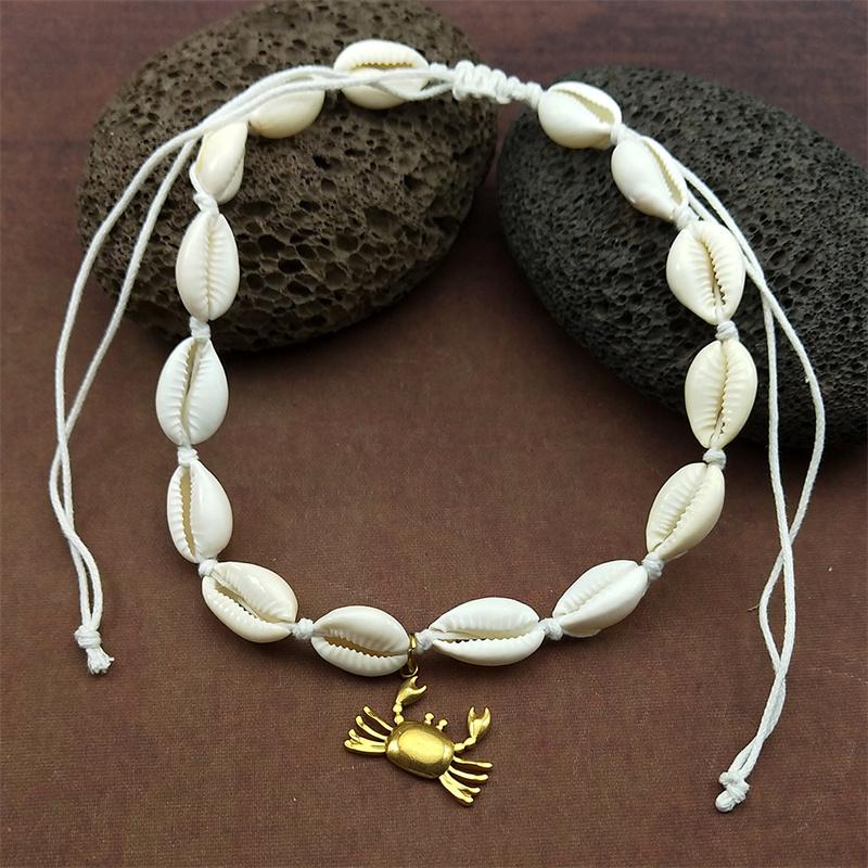 Sea Turtle Fish Crab Bracelet Necklace For Women Girls Hot Summer Manta Ray Bohemian Handmade String Rope Chains Female Jewelry