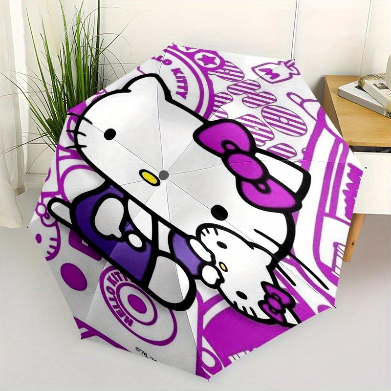 

Hello Kitty,Purple Bow Automatic Folding Umbrella-Simple 8-Rib Design, Bright Cartoon Pattern, Durable Iron Frame, Suitable For Travel, Outd