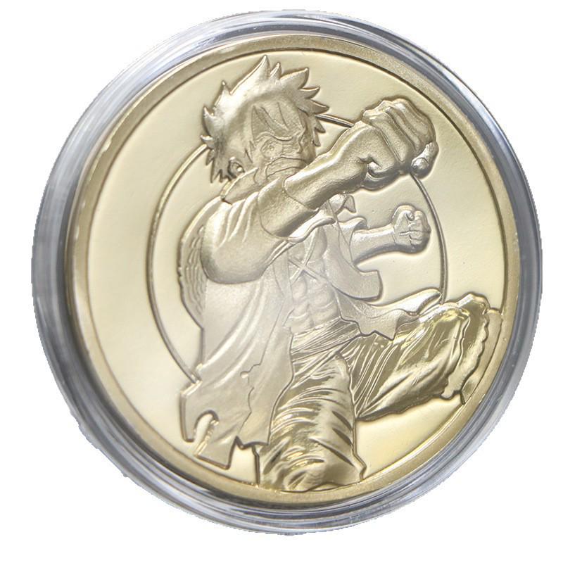 Pirate King Luffy ONE PIECE Gold Plated Commemorative Coin & Badge