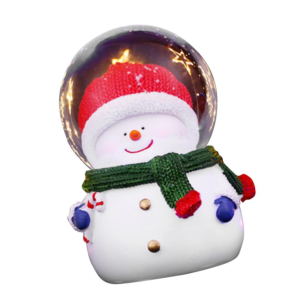 Jul Snöglob Färgskiftande Ljus Jul Kristallkula Dekor Harts Glas Julkula