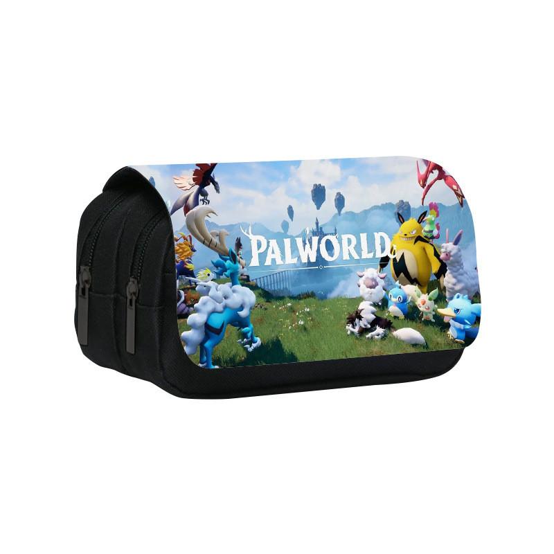 Palworld Mythical Creature Double Layer Nylon Pen Case For Students And School Supplies