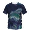 Summer Originality Plant Leaves Graphic T-shirts Trend Casual Personality Fun Printed O-neck Short Sleeve Men's T-shirts