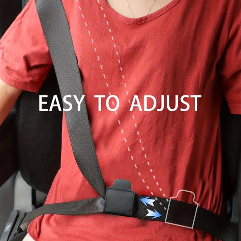 Car Seat Belt Adjuster Black Pu Leather Seat Belt Limiter Fixed Clip Anti-Stretching Neck Belly Car Interior Accessories