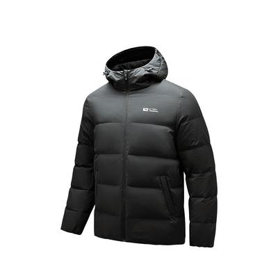 Série Entraînement Veste Puffer Chaude Courte à Capuche Résistante à l'Eau Vestes Unisexe Marron Foncé Gris 952447921-5
