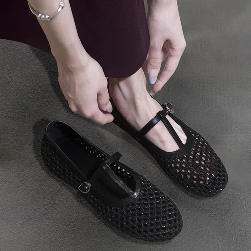 Fashion Autumn Design Fish Net Women Mary Jane Shoes Fashion Comfort Street Style Soft Sole Female Dress Flats Shoes