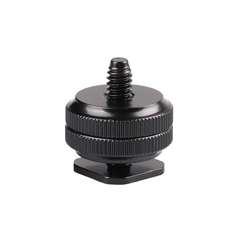Universal 1/1 Hot Shoe Mount Phone Holder Dual Nut Cold Shoe Adapter Bracket Double-Layer Camera Hot Shoe Adapter Accessories