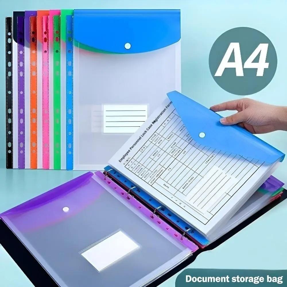 12Pcs Waterproof File Folder Expansion Bag A4 Expandable Binder Pocket School Office Home