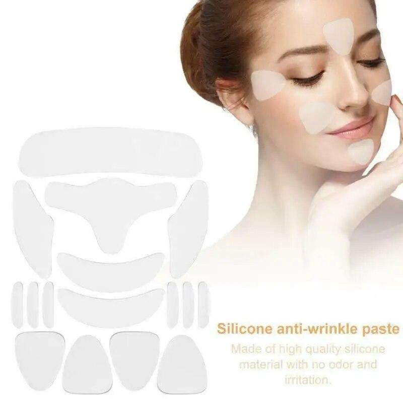 16Pcs Face Eye Patches Wrinkle Removal Face Lifting Beauty Tools Reusable Silicone Anti-wrinkle Face Forehead Cheek Chin Sticker