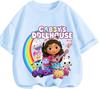 All Match Summer Kids T Shirt Gabbys Dollhouse Popular Cartoon Design Comfy Leisure Everyday Short Sleeve Boys Girls Tops