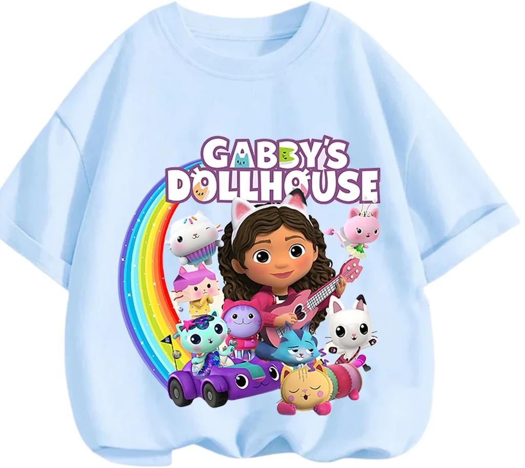 Lightweight Short Sleeve T Shirt Gabbys Dollhouse Cute Kawaii Print Casual Daily Street Clothes Kids Boys Girls 3 14 Years