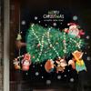 Cartoon Christmas Tree Window Display Glass Decoration Stickers Home Party Holiday Removable Self-adhesive Static Wall Sticker