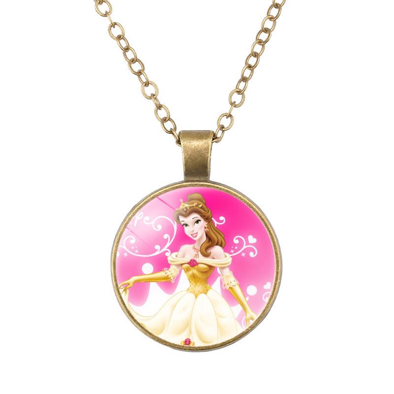 Affascinante Collana con Ciondolo Gemma del Tempo Ariel Sirenetta Gioielli Principessa Cartone Animato