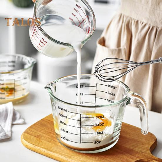 Taza medidora de vidrio con asa y pico en forma de V, vaso para chupitos, jarras para espresso, escala transparente, jarras medidoras de onzas, taza mezcladora para bar, fiesta, vino, leche