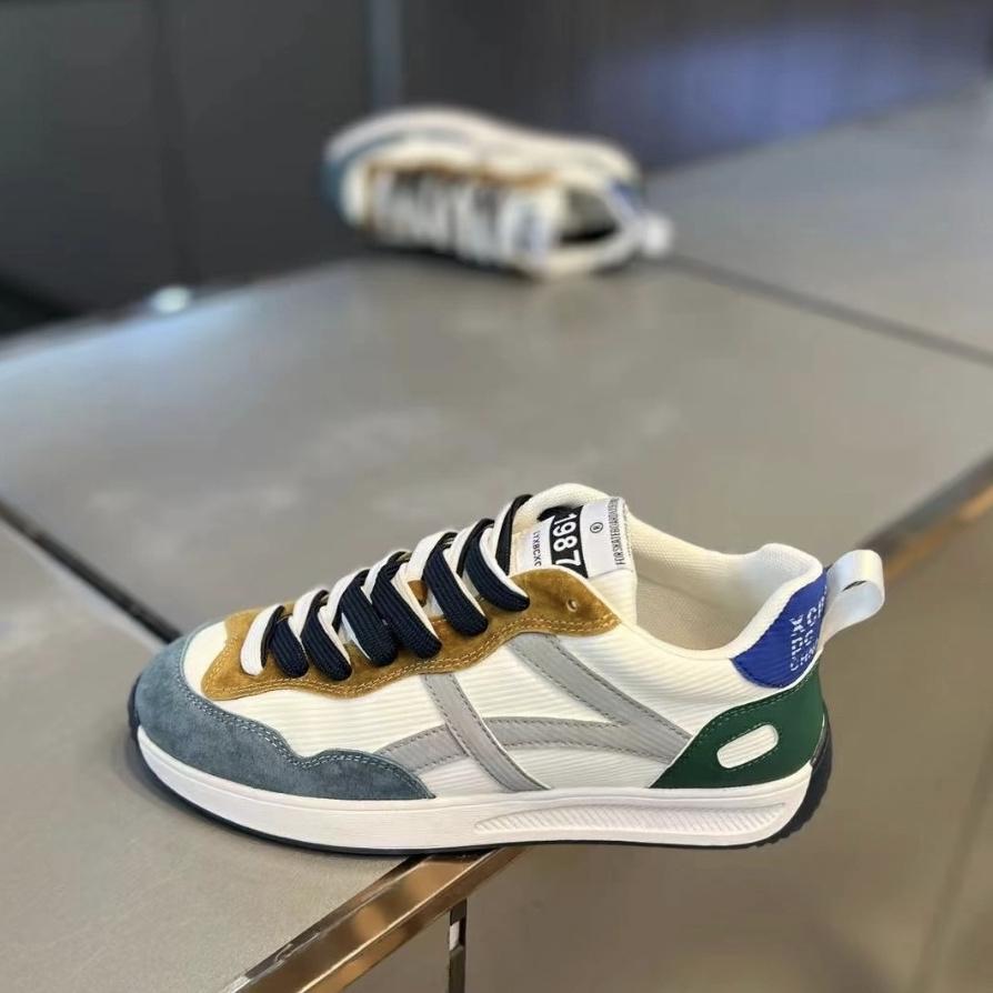 Spring New Fashion Brand Sneakers Men's Fine Grain Velvet Color Matching All-match Popular Casual Shoes